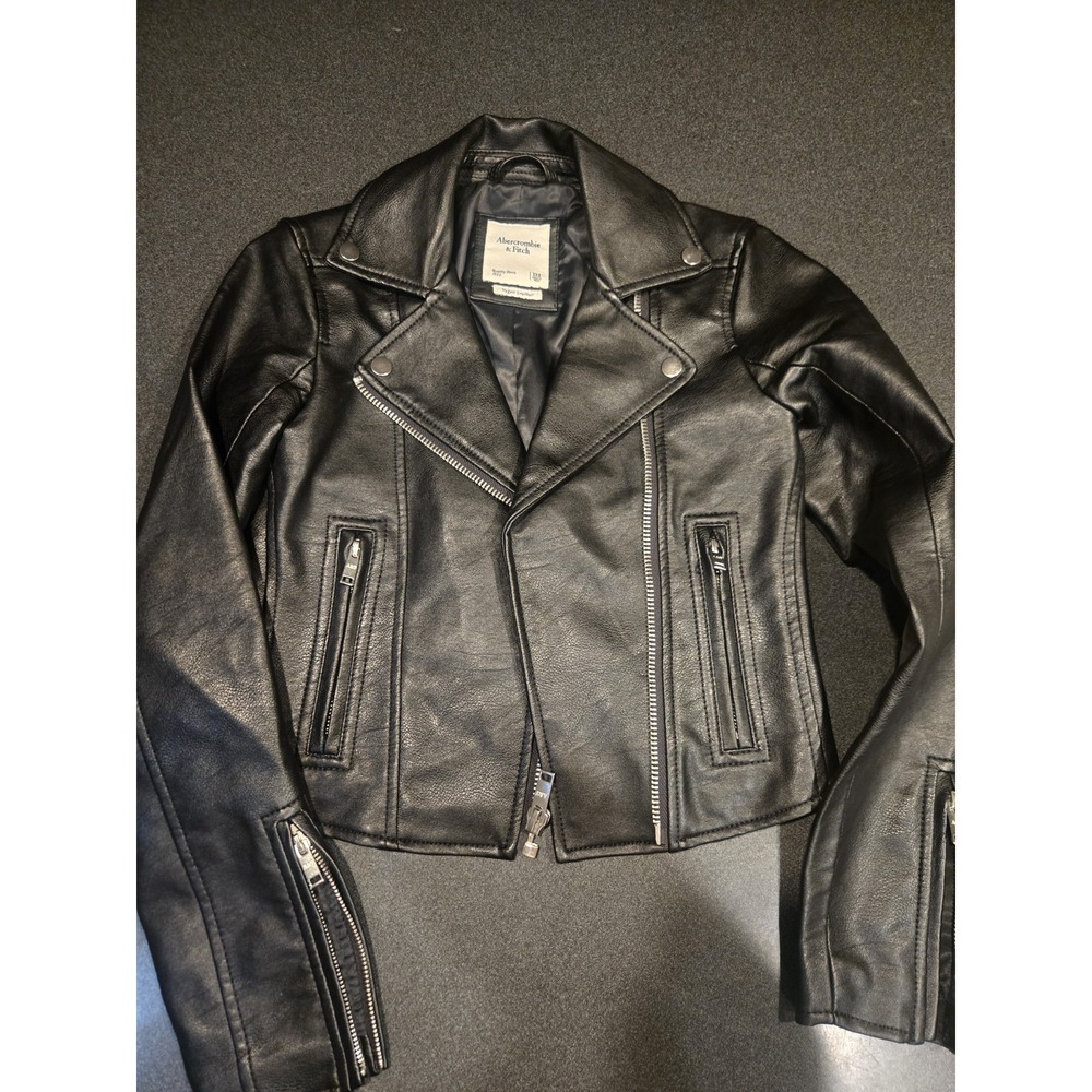 Abercrombie & Fitch Vegan Leather Moto Jacket Brand New Never Worn XXS (00)